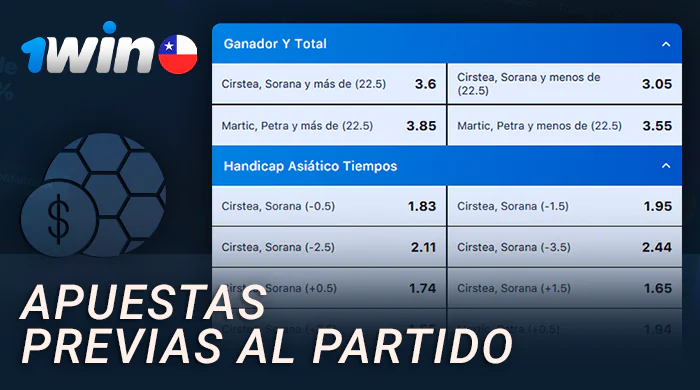 Tipos de apuestas sobre un partido antes de que comience en 1Win