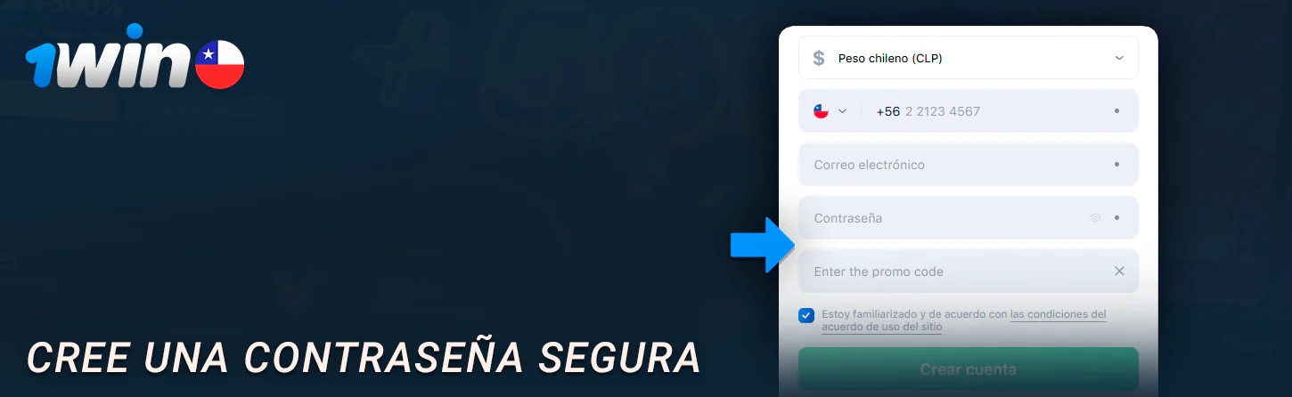 Crear una contraseña segura para 1Win