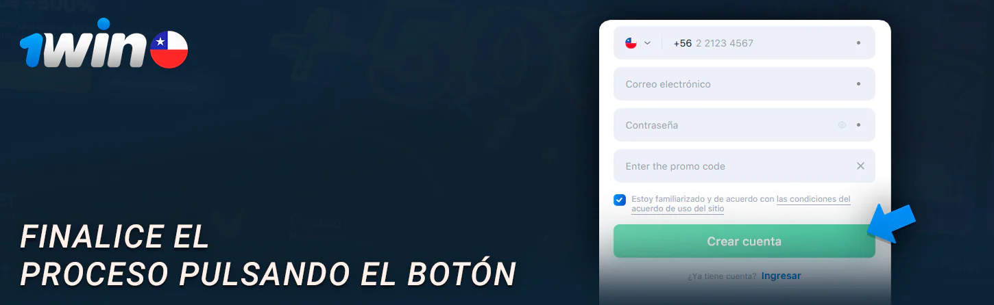 Complete su registro en 1Win