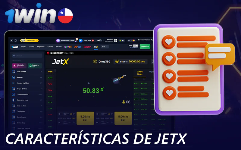 Características del juego JetX que se encuentra en la página web de 1win