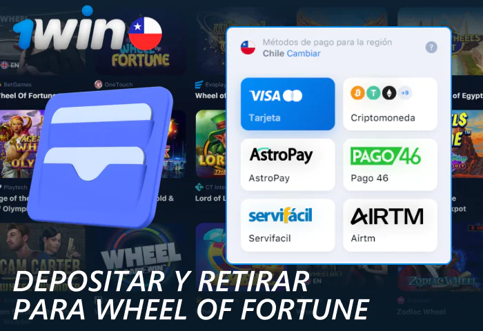Depositar y retirar dinero para Wheel of Fortune en el sitio web de 1win