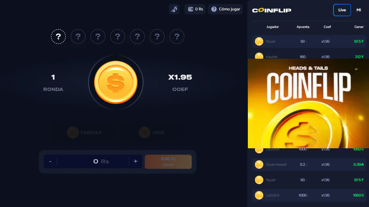 Fondo del juego Coin Flip